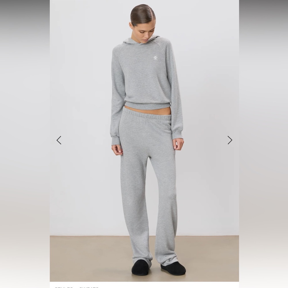 Eterne straight leg sweatpants heather grey.